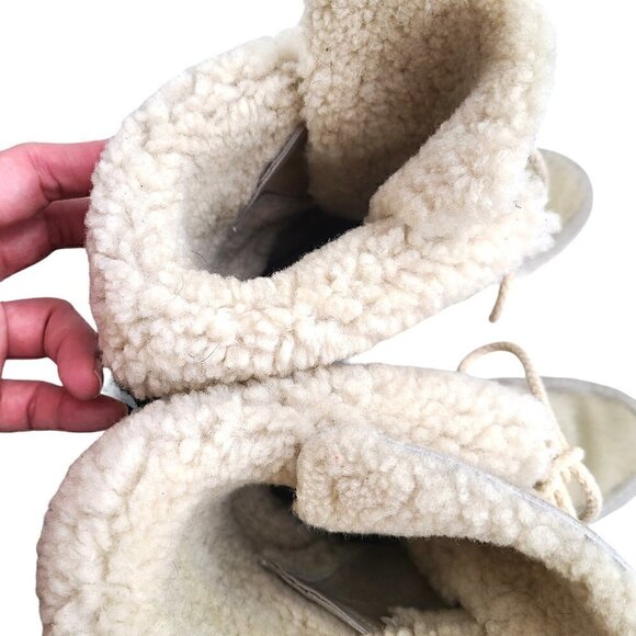 Vintage Tecnica Scandia Apres Ski Goat Hair Fur Leaf Boots EU 38.5 Made in Italy - Picture 10 of 14